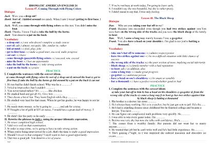 Idiomatic American English - Lesson 47+48 - Thấm Tâm Vy